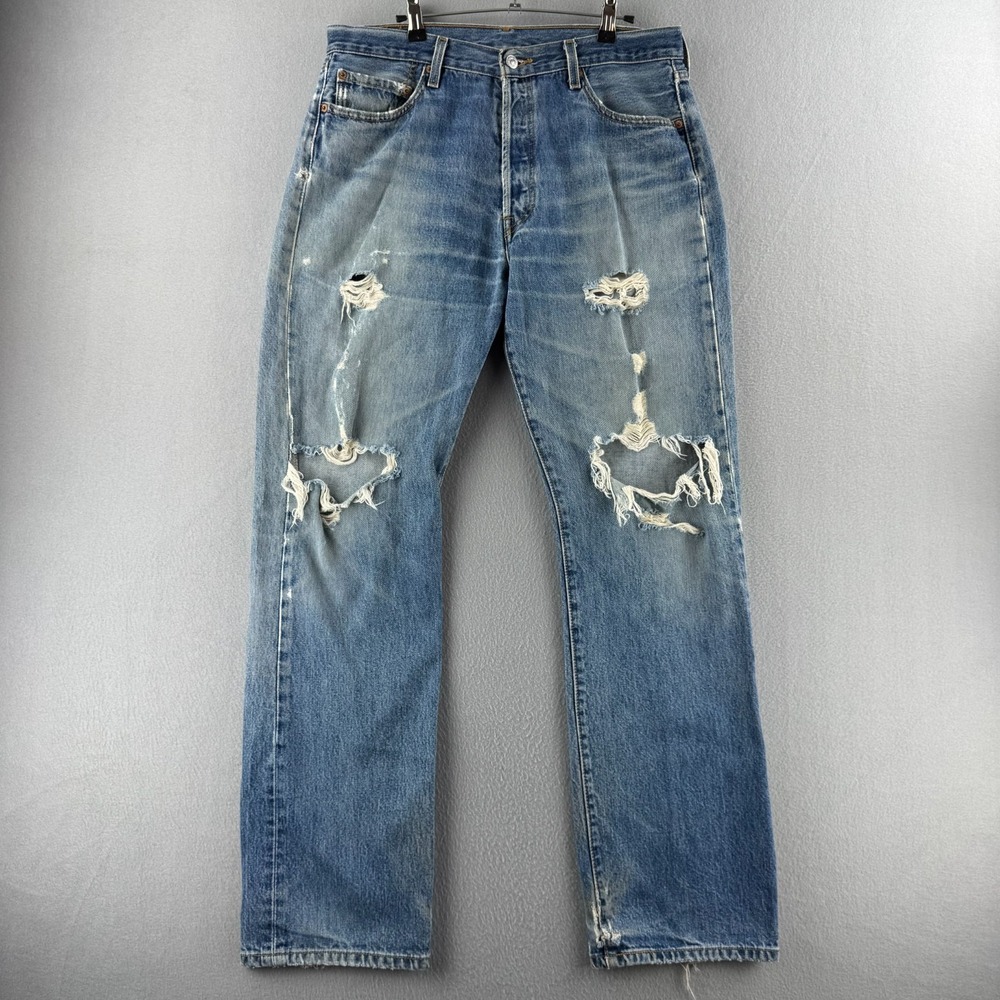 Vintage Levis Jeans Mens 36x34 (Fits 34x33) 501 Straight Y2K 2006 Distressed